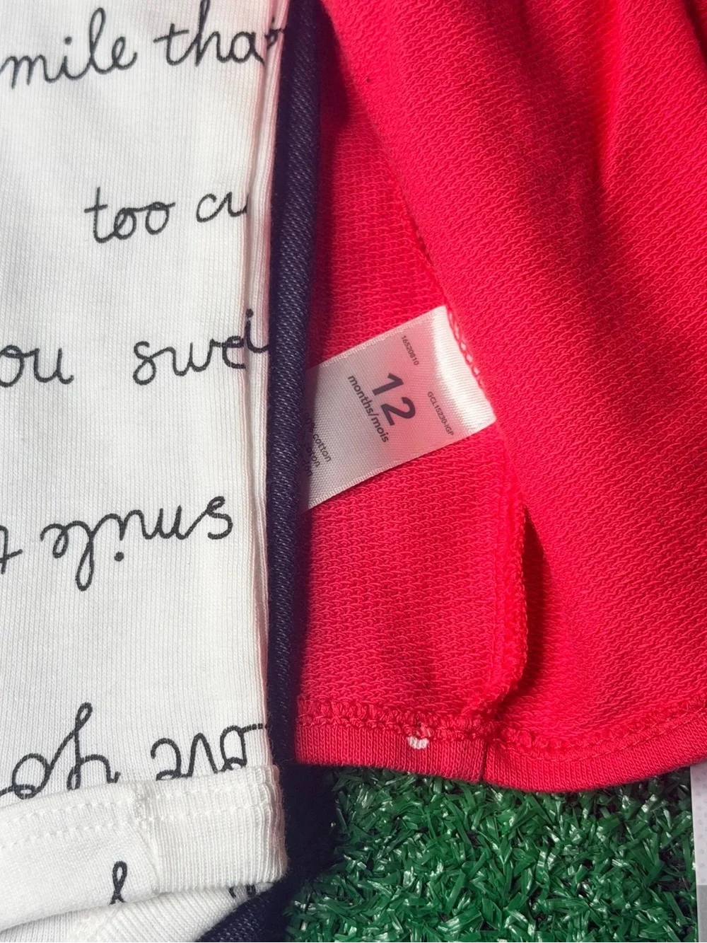 Carter's White Script & Bright Pink Baby Bottoms